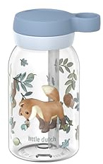 Mepal - Trinkflasche mit Trinkhalm Campus - Drehverschluss mit Grifföffnung - Hygienischer Verschluss - Trinkflasche mit strohhalm - Auslaufsicher und Spülmaschinengeeignet - 450 ml - Forest Friends