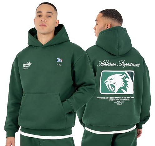 SMILODOX Hoodie Herren Striver, Oversized Kapuzenpullover mit Kängurutasche und Backprint, Pullover mit Rippbündchen, Streetwear, Baggy Fit, Casual Fit, Sportbekleidung für Gym & Freizeit