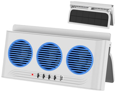 Generico Ventilatore Solare per Auto, Tre Uscite Aria per Climatizzatore con Luce, Ventilatore per Finestrino Auto, Ideale per SUV, Viaggi Strada, Furgoni, Camper