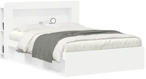 vidaXL Kopfteil-Schrank mit Speicher Weiß Holzwerkstoff, Organisationsschrank fürs Schlafzimmer, vielseitiger Kopfhörer, stylische Ergänzung, haltbare Aufbewahrung