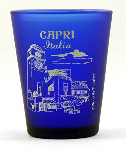 Capri Italie Bleu cobalt dépoli Verre à liqueur