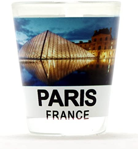 Paris France Louvre Color Photo Shot Glass