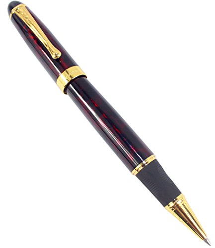 Gullor 450 Rollerball Pen Chinese Red Lacquer Black Line - Dark Red and Golden