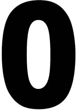 Merriway BH04024 (4 Pcs) Black Vinyl Stick-On Wheelie Bin Post Box Crate Dust Bin Numbers 75mm (3 inch) Number 0 - Pack of 4 Pieces