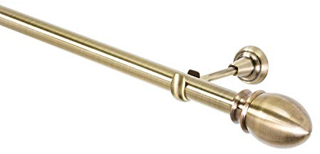 MDEKOR Gardinenstange 25 mm 1-Lauf Antik-Gold Metall, 280