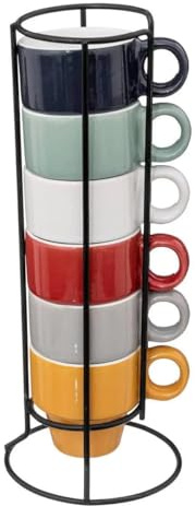 Secret de Gourmet - Lot de 6 Tasses sur Rack Colorama 5cl Multicolore