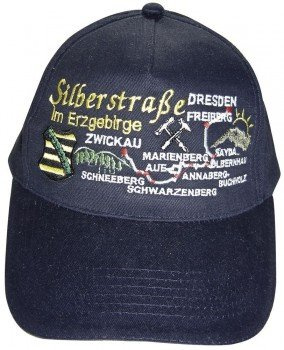 Fan-O-Menal Baseballcap mit Einstickung - Silberstraße im Erzgebirge - 68867 schwarz