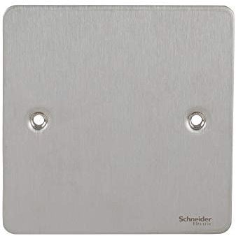Schneider Electric Ultimate Flat Plate - Single Blank Plate, GU8210SS, Stainless Steel