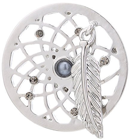 Morella Damen Coin Traumfänger mit Feder Silber 33 mm
