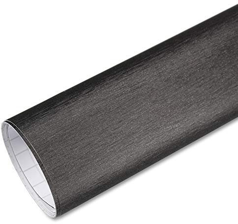 Rapid Teck® 5,26€/m Premium Aluminium Alu gebürstet Titan Grau 1m x 1,52m - Blasenfrei mit Luftkanälen - Auto Folierung - Car Wrapping Folie - Schwarze Folie Auto