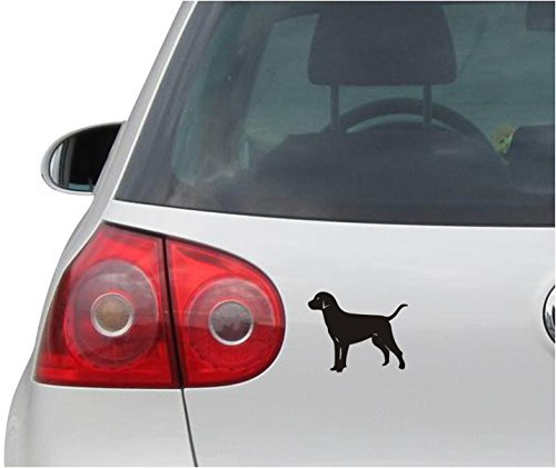 INDIGOS UG Aufkleber - Autoaufkleber - JDM - Die Cut - Lab Labrador Retriever Dog weiß Decal Auto Sticker - schwarz - 111mm x88mm
