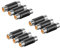 3X Audio Adapter | 3X Cinch Buchse auf 3X Cinch Buchse | YUV Stereo AV Verbinder Chinch Doppel Kupplung RCA Video | Schwarz | 3 Stück