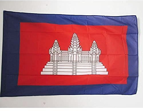 AZ FLAG - Flagge Französisches Kambodscha Protektorat 1863-1953 - 90x60 cm - Französischen Besitzungen Fahne 60 x 90 Cm Scheide Für Mast - Flaggen