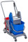 HOMCOM Chariot de Lavage Chariot de Nettoyage Professionnel Presse à mâchoire 2 seaux 25 L 73L x 45l x 92H cm Plastique Gris Bleu Rouge
