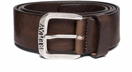 Replay Herren Gürtel aus Leder, Fade Tobacco 117 (Braun), 85