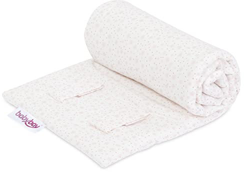 babybay Gitterschutz Organic Cotton für Verschlussgitter alle Modelle, weiß Glitzersterne rosé