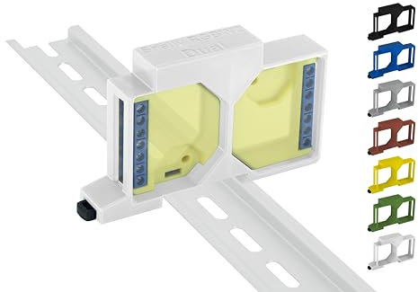 Hutschienenhalter/Adapter Dual für Shelly RGBW2 DIN Rail bracket (35mm) (Weiß)
