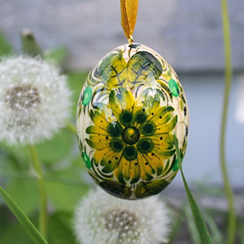 Petrykiwka Bemaltes Osterei Aus Holz 6-6,5 Cm Kunstvoll Handgefertigt Rustikale Ukrainische Ostereier