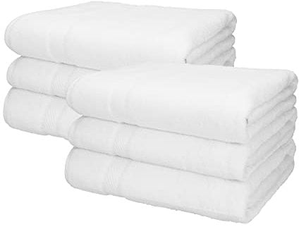 Betz 6 Stück Saunatücher Saunatuch Saunahandtuch Set Palermo 100% Baumwolle Größe 80 x 200 cm Farbe Weiß