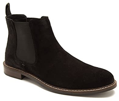 Thomas Crick Mens Bateman Chelsea Boot, Black Suede, 8 UK