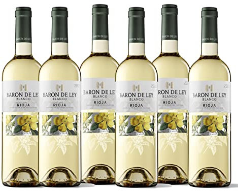 Baron De Ley Blanco, Vino blanco DOC Rioja, Variedad Viura y Malvasia, Fresco y largo, Caja 6 botellas, 750 ml