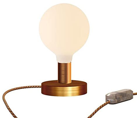 creative cables - Tischleuchte aus Metall Posaluce Globe - Kupfer satiniert, Dimmer
