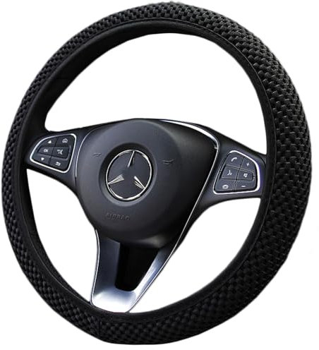 Universal Anti Rutsch Massage Lenkradhülle Lenkrad Abdeckung Fell Lenkradbezug Winter Warme Auto Lenkradabdeckung Weich Lenkradschutz Lenkradschoner Zubehör für 37–39 cm