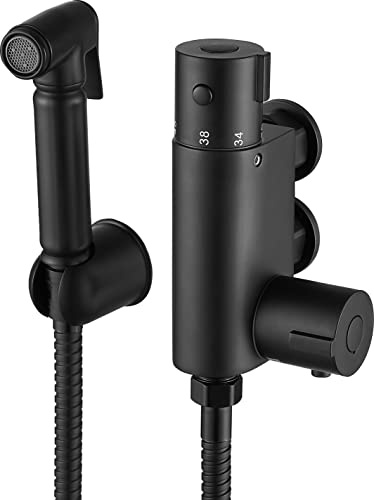 Xcel Home Schwarz Thermostat-Bidet-Duschkopf | Hochwertiges Messing | 1 Set