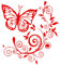 iSpchen Autoaufkleber 3D Blumen Schmetterling Abziehbilder Sticker Motorhaube Körper Kratzschutz Aufkleber Auto Heckscheibe Fenster Wände Laptop Styling Dekoration Aufkleber,rot
