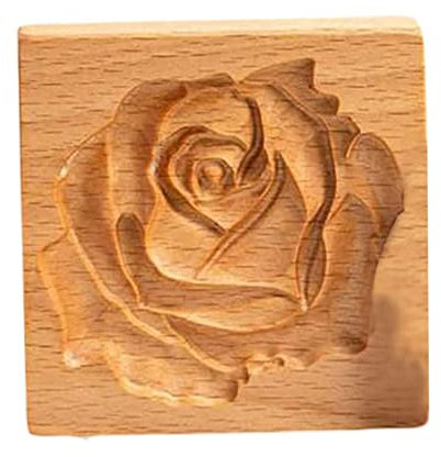 Keksform, Keksform DIY Biscuit Backform Holz 3D Rose Presse Stempel für Partyhochzeiten