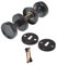 Aqbau® Türknopf Drehbar mit rosette BB Knopfdrücker Drehknauf zimmertür Türknauf Komplettes Set Türknöpfe inkl. Bolzen und Schrauben Türklinke Türgriffe Knauf (Schwarz)