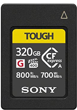 Sony 320GB TOUGH CFexpress Type A Flash Memory Card - VPG400 High Speed G Series with Video Performance Guarantee (Read 800MB/s and Write 700MB/s) – CEA-G320T