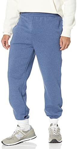Amazon Essentials Men's Closed Bottom Fleece Joggers (Available in Big & Tall), Blue Heather, S