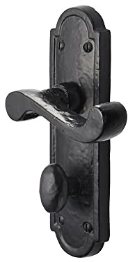 Old Hill Ironworks 172mm x 48mm Antique Laverton Suite Lever Bathroom Handles, Black