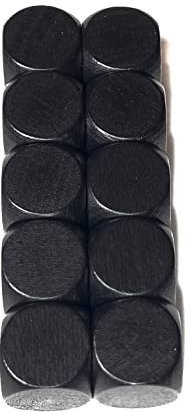 Spieltz 10 Schwarze Blanko Würfel XL aus Holz für Brettspiele, extra groß (20 mm). Für Senioren, kleine Kinder und XL-Spiele (Schwarz, 10 Würfel)