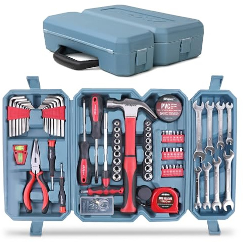 Hi-Spec 73Pcs Mechanics Hand Tool Kit for Car, Garage and Roadside Repairs | Handles Roadside Fixes, Secure Fastener Grip, Durable Steel Tools, Portable Case, Home and Garage Tasks