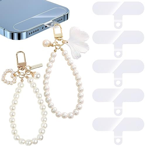 DKDDSSS 2 PCS Colgantes de Mano para Móvil con Cuentas, Correa de Muñeca Cordón de Teléfono con Cuentas, Cordon Movil, Colgante Móvil, Pulseras de Abalorios para Teléfono Móvil
