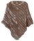 Vogrtcc Damen-Poncho Aus Weichem Warmem Pelz Asymmetrischer Strickponcho Schal Mit Fledermausärmeln Und Rundhalsausschnitt