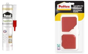 Bundle aus Ponal Fugenfüller Parkett & Laminat, Kartusche, Ahorn/Birke, 280ml und Pattex Fugenglätter-Set, Blisterkarte, 1 Set
