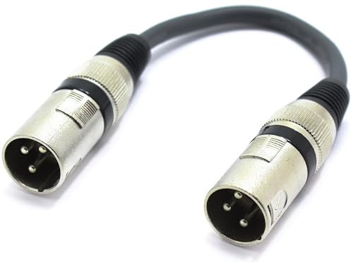 VITALCO XLR Gender Changer Male to Male Adapter Cable Microphone XLR 3 Pin Balanced Coupler