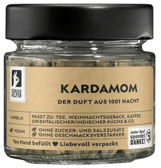 Bremer Gewürzhandel Kardamom Kapseln, grün, ideal zum Backen, Kochen oder für Tee, 35g im Glas
