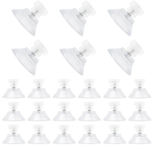 Neikafan 24 Pezzi Ventosa Piccola Ventose per Vetro con Vite Ø 25mm Ventose per Piano Tavolo in Vetro Trasparente Extra Forte per Vetro Auto Vetro Bagno Parete Porta Finestra