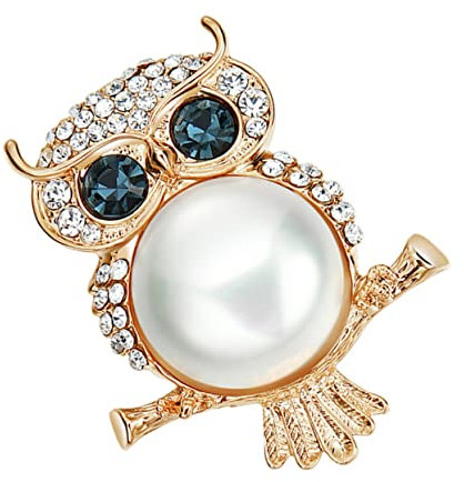 Holibanna Eulenform Brosche Für Damen Bunte Legierungsbrosche Mit Öltropfen-perlen Kleidungsdekoration Stilvolle Brosche Für Party Und Alltag