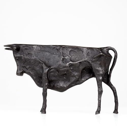 TREALOP Pablo Picasso Stier-Bronzestatue, abstrakte Stier-Bronzefiguren, kleine handgefertigte Bronzeskulptur, Heim-Tischdekoration