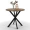 IDMarket - Esstisch, rund, Alix, 4 Personen, Spidenfuß, schwarz und Tischplatte aus dunklem Holz, 80 cm