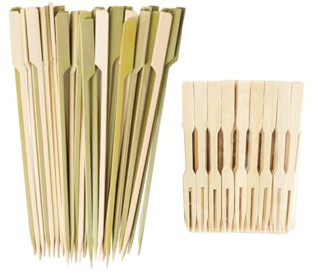 ZBHDEYG 100 Brochettes De Kebab, 50 Fourchettes, Brochettes De Guimauve, Brochettes De Cocktail De Fête, Brochettes De Barbecue De Camping, Bâtons en Bois pour L'Artisanat