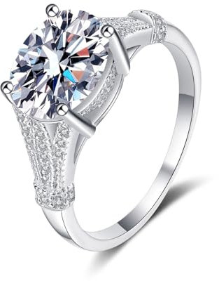 3 Karat Moissanit Ringe für Frauen D Farbe VVS1 925 Sterling Silber Oval Cut Moissanit Ringe Simulated Diamond Promise Ring Lab erstellt Diamant Verlobungsringe (4)