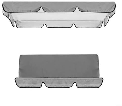 EpheyFIF Porch Swing Canopy Replacement, Replacement Canopy Set For 3 Seats Garden Swing Chair, Waterproof, Sun Protection(Gray 164x114x15cm)