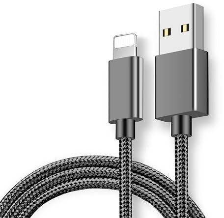 Universal Kart 3 Metre Braided Fast Charge USB Cable for iPhone 14/13/12/11 Pro Max/XS/XR/X/8/7/6 Plus/SE & iPad