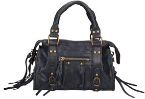Gave Lux Damen-Umhängetasche aus echtem Wildleder. Handwerkliches Produkt. Hergestellt in Italien GLX220609123FBG Blau 25x15x10 cm